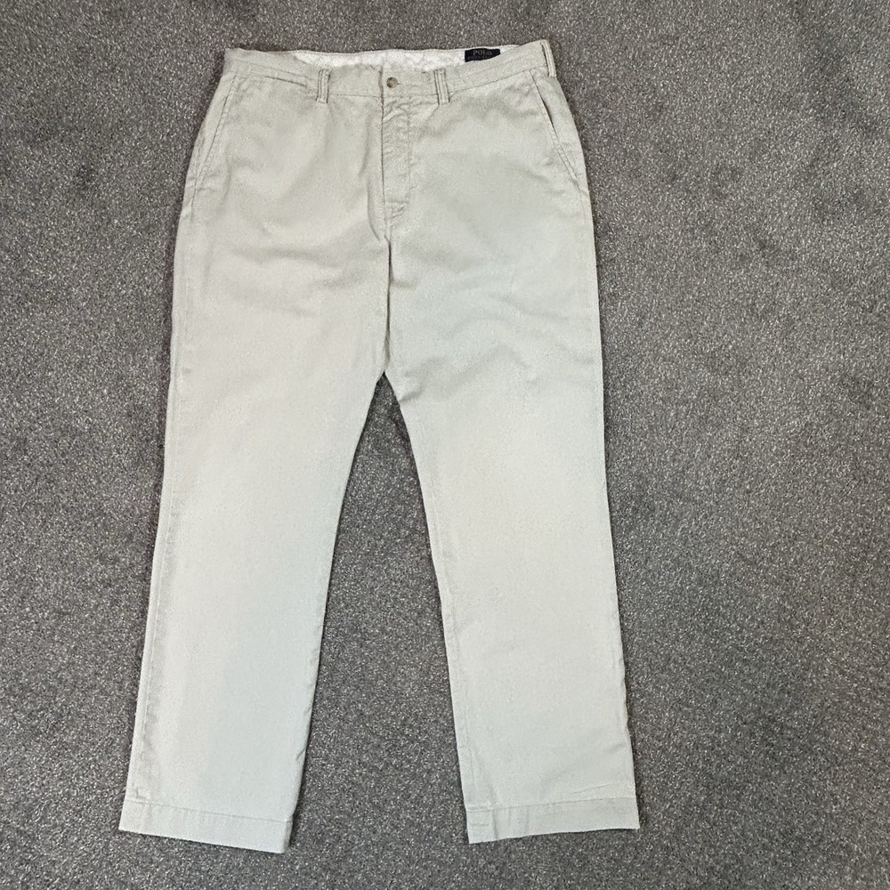 Polo Ralph Lauren The Polo Chino Pants Men 36x32 Classic Fit Cotton Cream/Beige